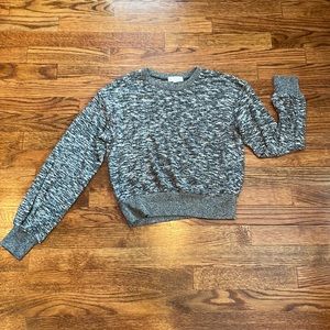 Cropped gray marled super soft crew sweatshirt